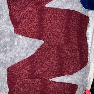 Red/maroon patterned leggings